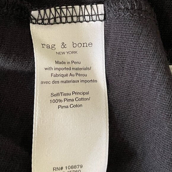Rag & Bone Black 100% Pima Cotton Tank Top-Large - Picture 4 of 7
